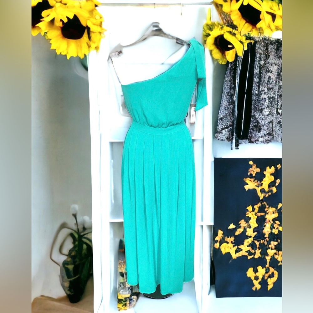 York & Company Turquoise Off Shoulder Maxi Dress